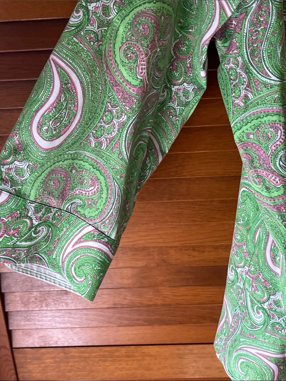 Talbots Green Paisley Button-Front Blouse Size 18W - Picture 4 of 9